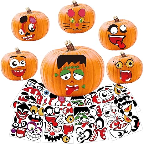 32 Pack Halloween Pumpkin Decorating Stickers