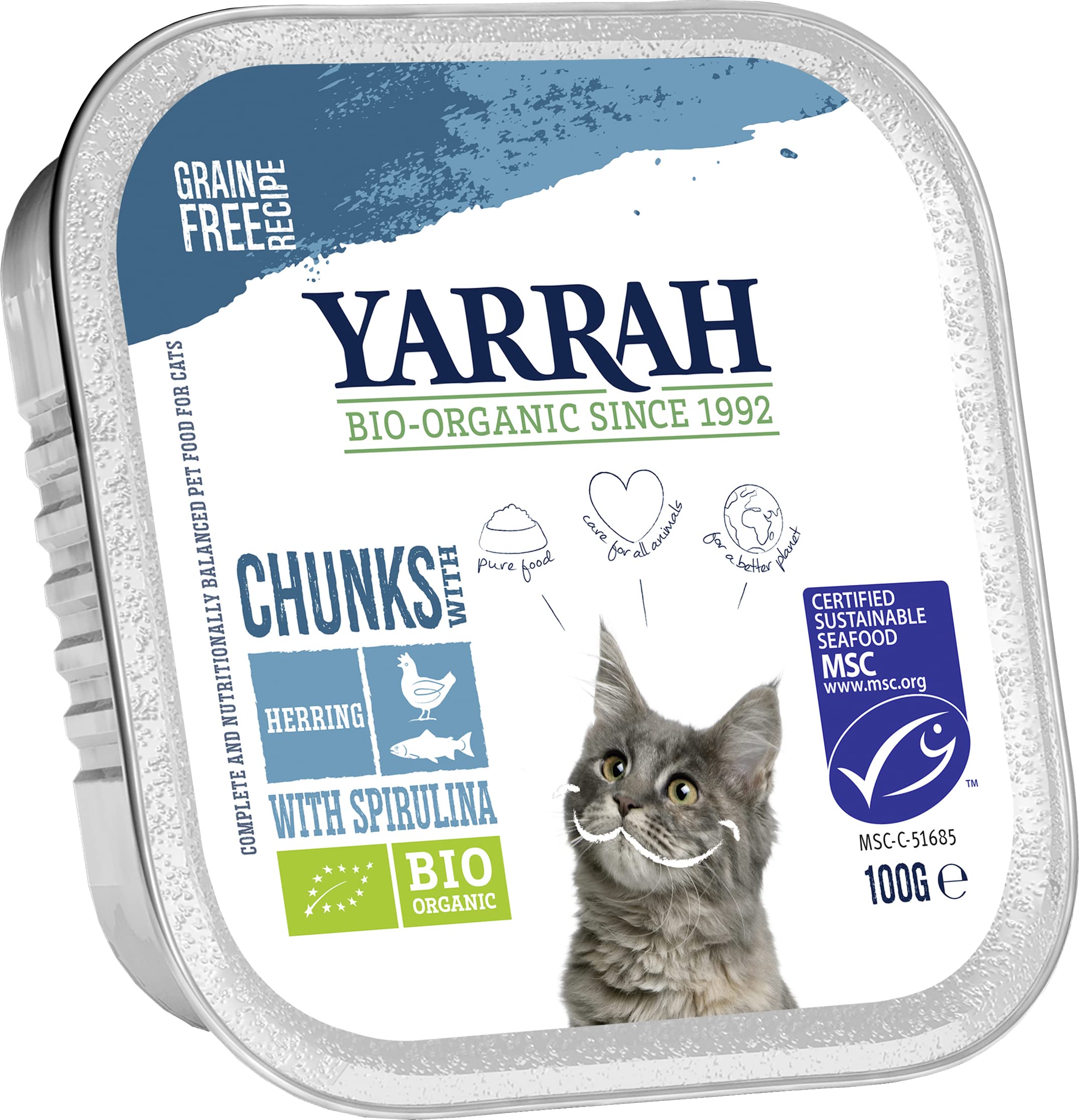 Yarrah Cat Food Chunks with Fish Bio 100g Amazon.co.uk Pet Supplies