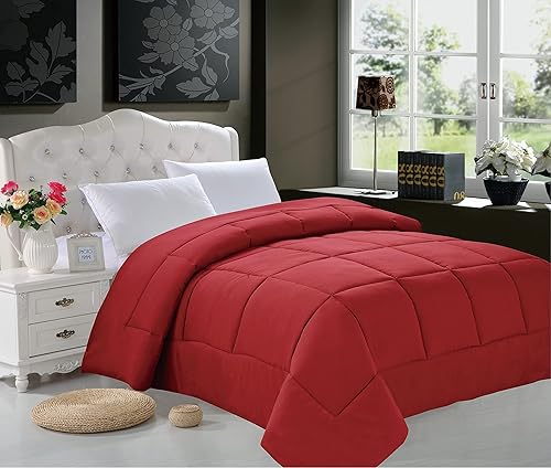 Elegant Comfort Edredón alternativo de plumón de ganso para todas las estaciones, tamaño King, color blanco