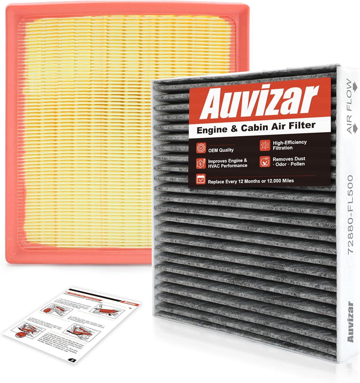 Engine & Cabin Air Filter Kit for Outback (2020-2025), Crosstrek (2018-2025), Ascent (2019-2025), Impreza 2.0L (2017-2023), Legacy (2020-2025), CA12295 16546AA16A, 8713958010