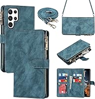 Vista 11 de iCoverCase para Samsung Galaxy S22 - Funda tipo cartera con soporte y bolsillos para tarjetas, funda de piel sintética con cierre magnético
