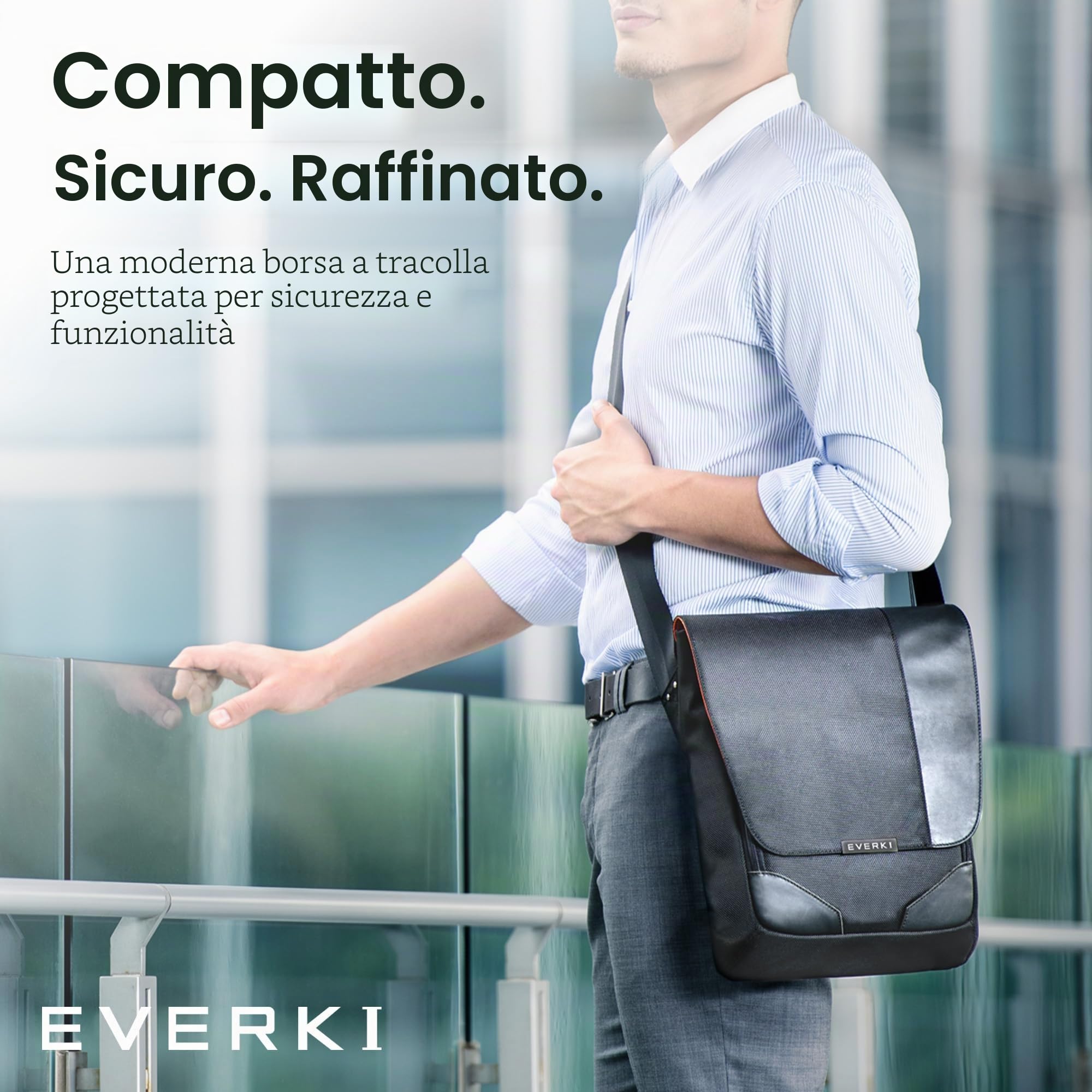 Everki Venue XL EKS622XL - Borsello Porta Tablet e Accessori, Organizzazione e Comfort, Design Pratico e Sicuro, Ideale per Viaggi e Uso Quotidiano