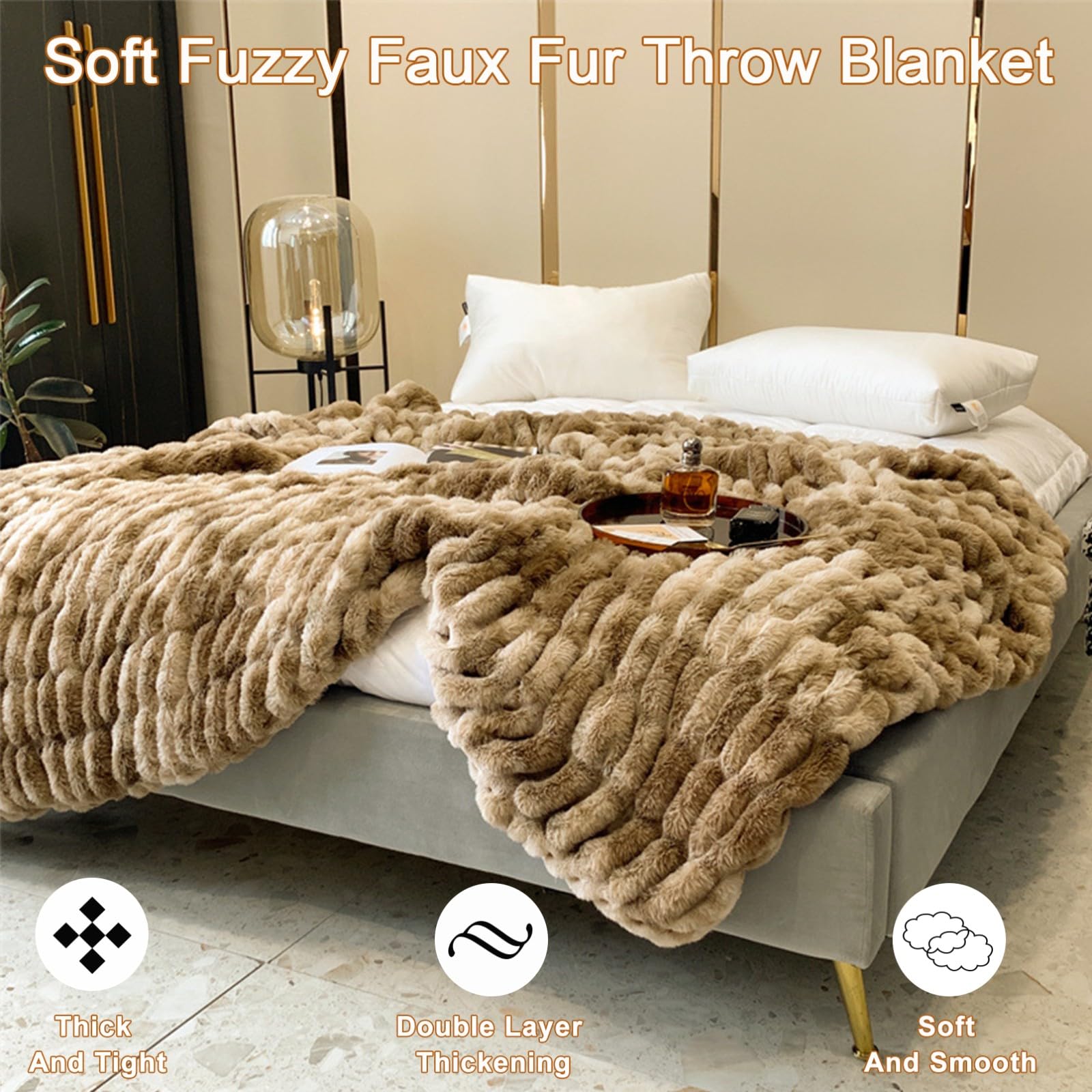 Amazon｜XHCTNN 居心地の良い秋のフェイクファーブランケット