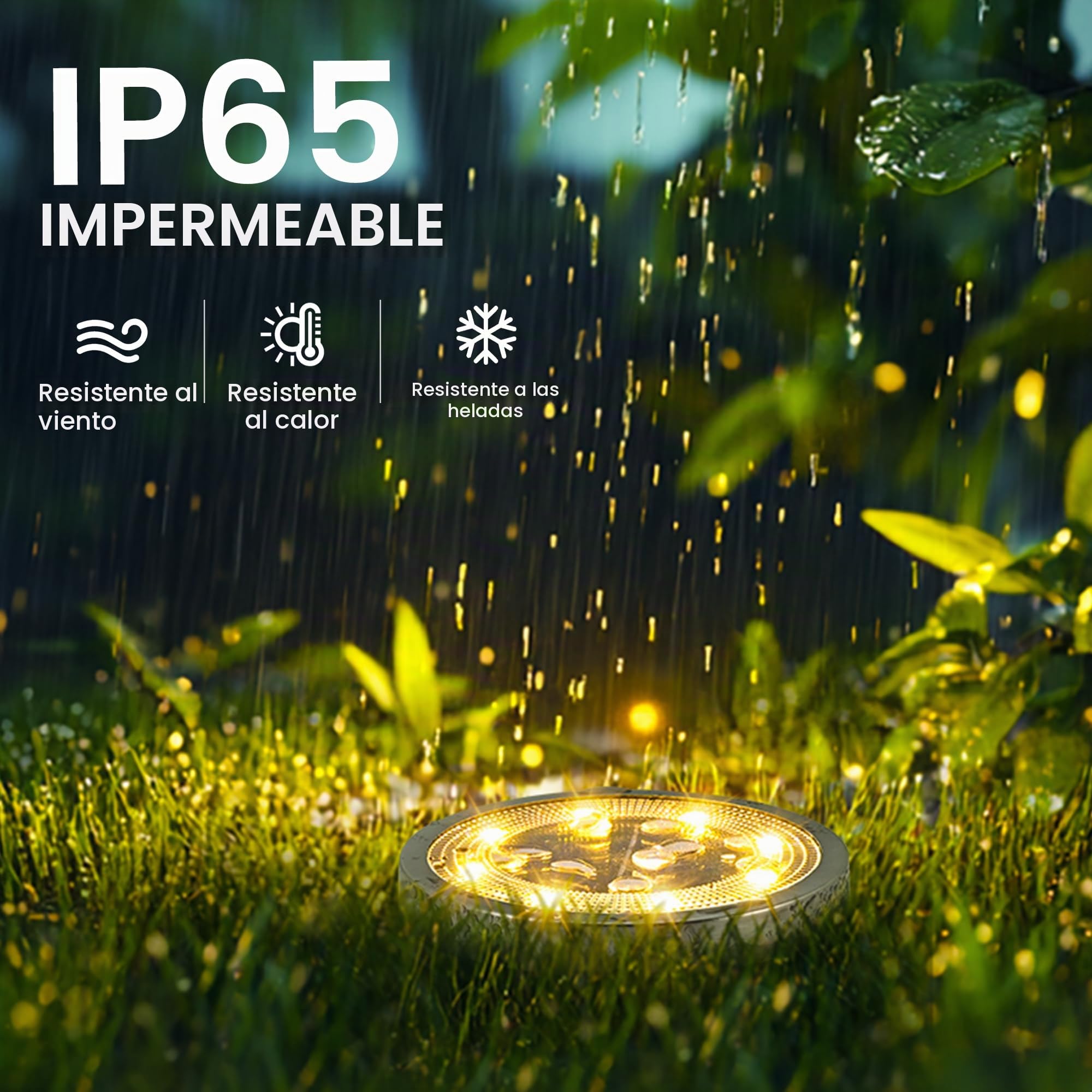 Solpex 10 lámparas solares de suelo para exteriores, 8 luces LED solares para exterior, jardín, resistentes al agua, luces solares para jardín, luces solares LED para exteriores, patio, terraza y