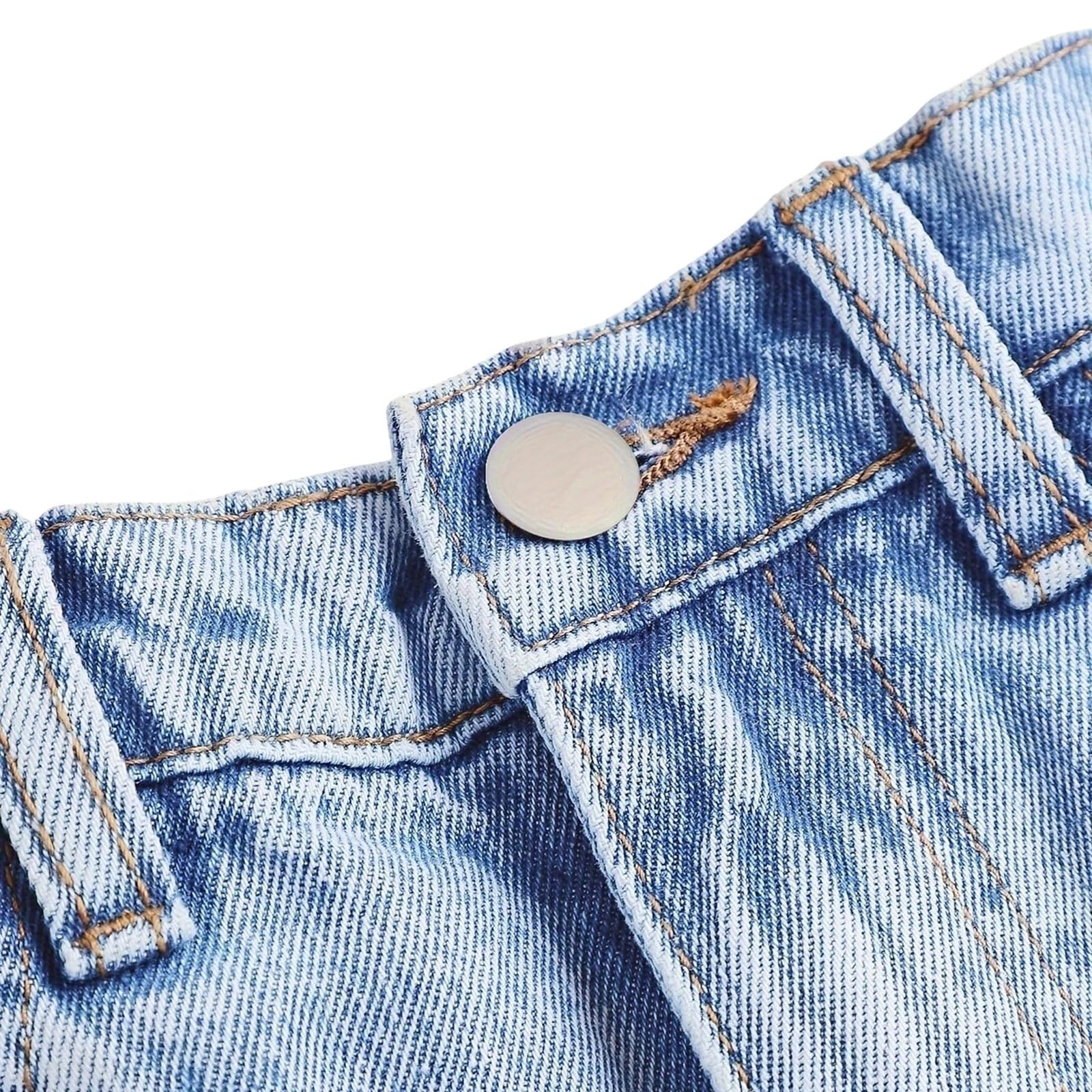 Baggy Jeans Mädchen mit Gummizug Wide Leg Denim Hosen Weite Hose High Waist für Teenager und Kinder Hip Hop Style Y2k Mode Cool Lang Hose Mode Streetwear Teenager Kleidung für 7-14 Jahre
