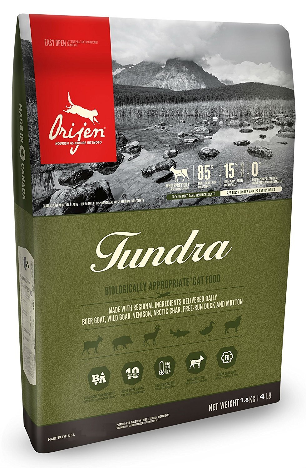 Orijen Biologically Appropriate Cat Food, Tundra, 4 Pounds