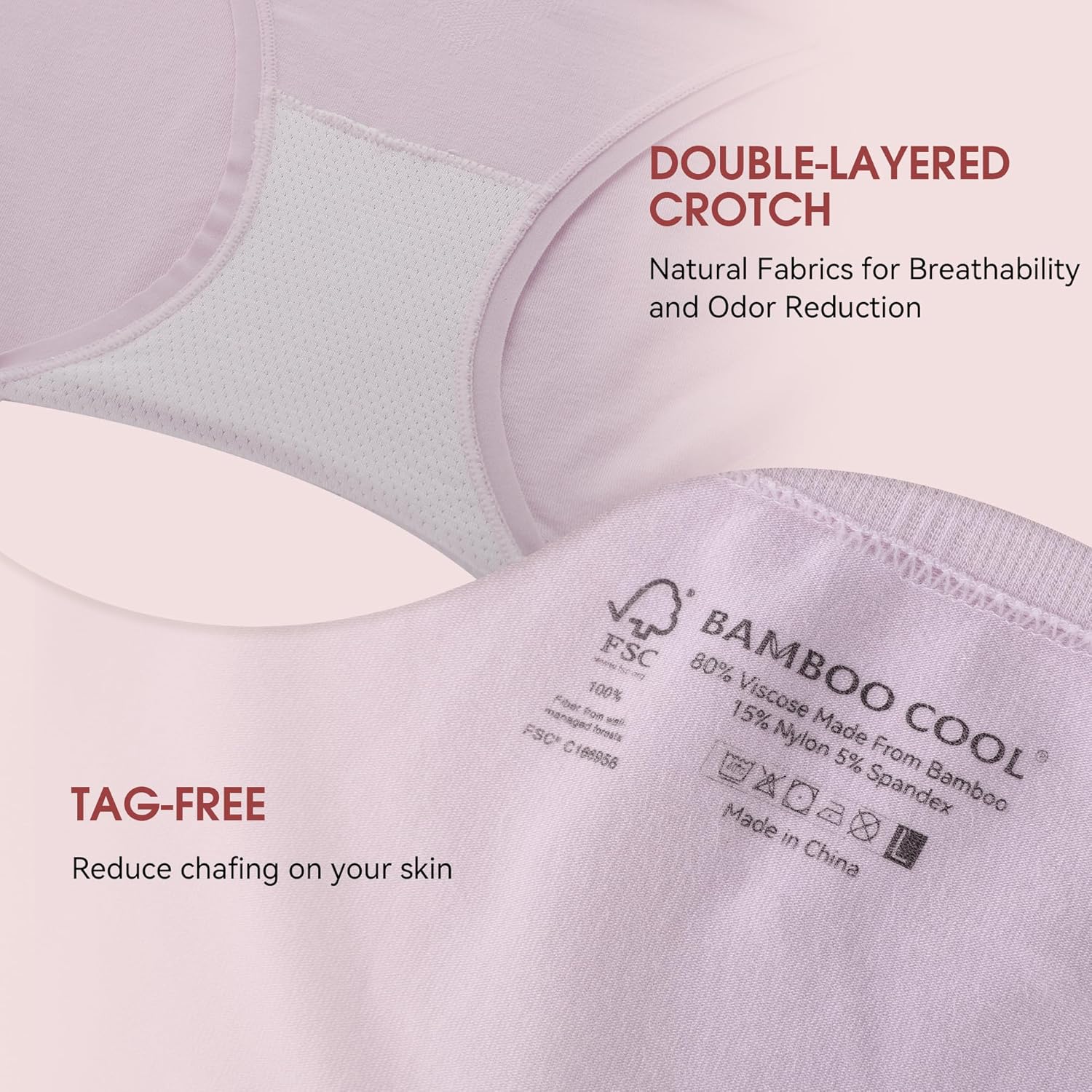 BAMBOO COOL Women's Underwear Ladies Brief Seamless Panties Moisture Wicking Stretchy Full Coverage - Image 5