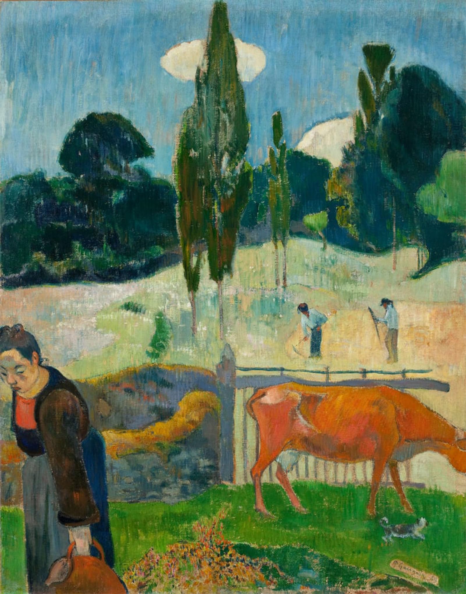 POSTERIIk Famous Animal Posters Vintage Picture the Red Cow by Paul Gauguin Modern Wall Decor for Home Decor 60x90cm