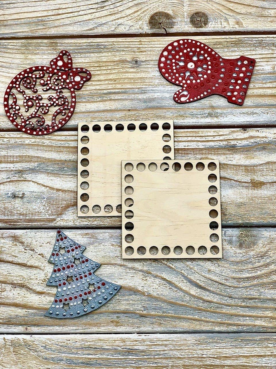 Bobilon Square Plywood Bases for Crochet Baskets, Set of 2-7.8 in / 20 cm image 2