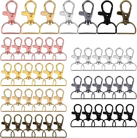 50 Stück Karabiner Haken Set - Metall D-Ring Clips Für Schlüssel & Makramee