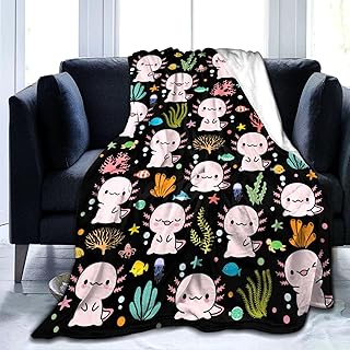 Cute Axolotl Blanket Super Soft Cozy Lightweight Flannel Axolotl Throw Blankets Bedding Gifts for Boys Kids Girls Women Adults 50