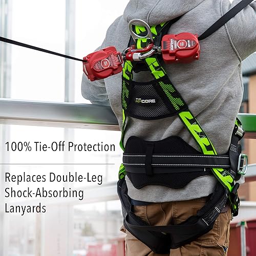 Miniatura 9 de Miller Honeywell Ademco Miller Twin Turbo Sistema de protección contra caídas de 6 pies con conector G2 y ganchos de aluminio para barras de