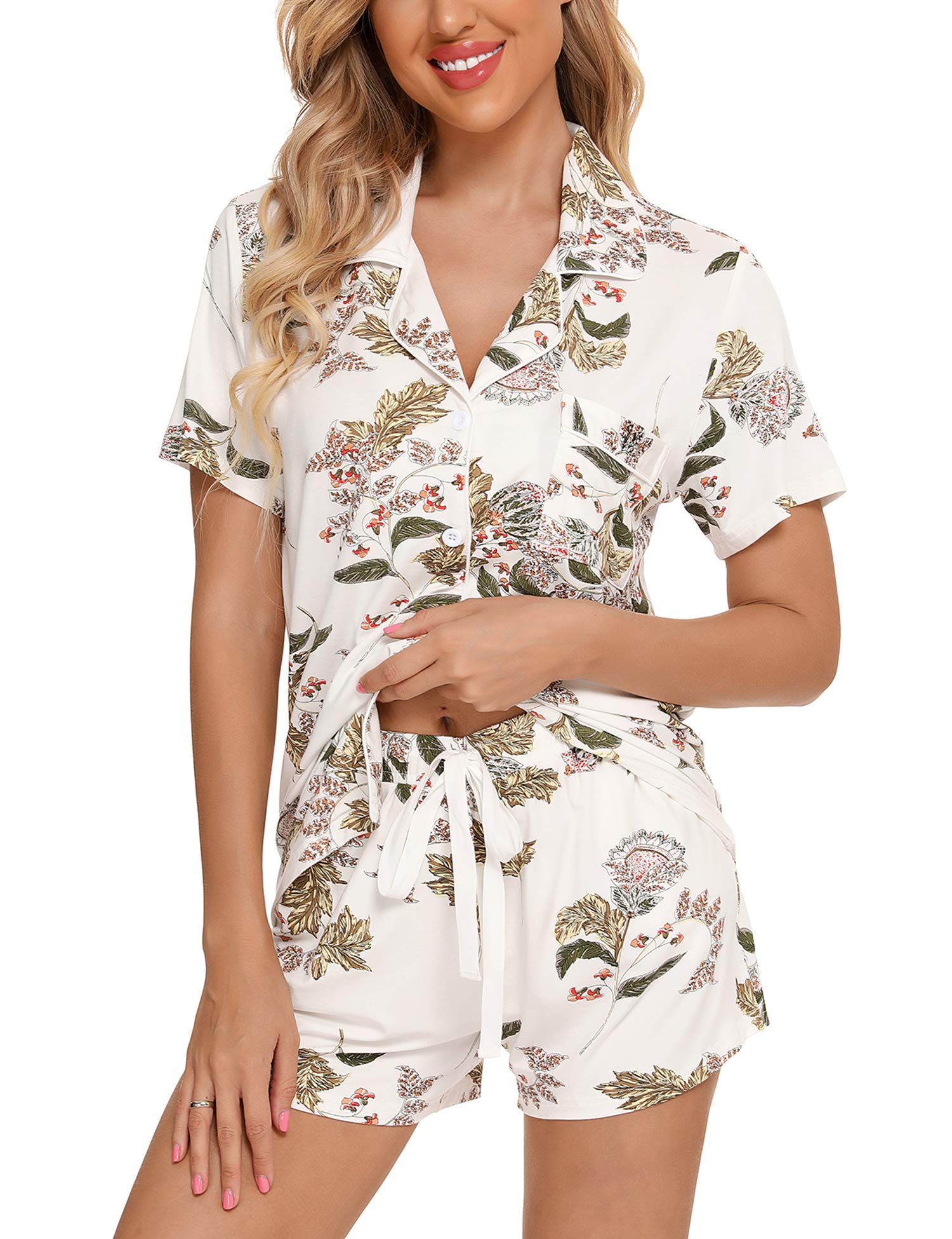 Senert Womens Pajamas Sets Short Sleeve Sleepwear Nursing Pj Set