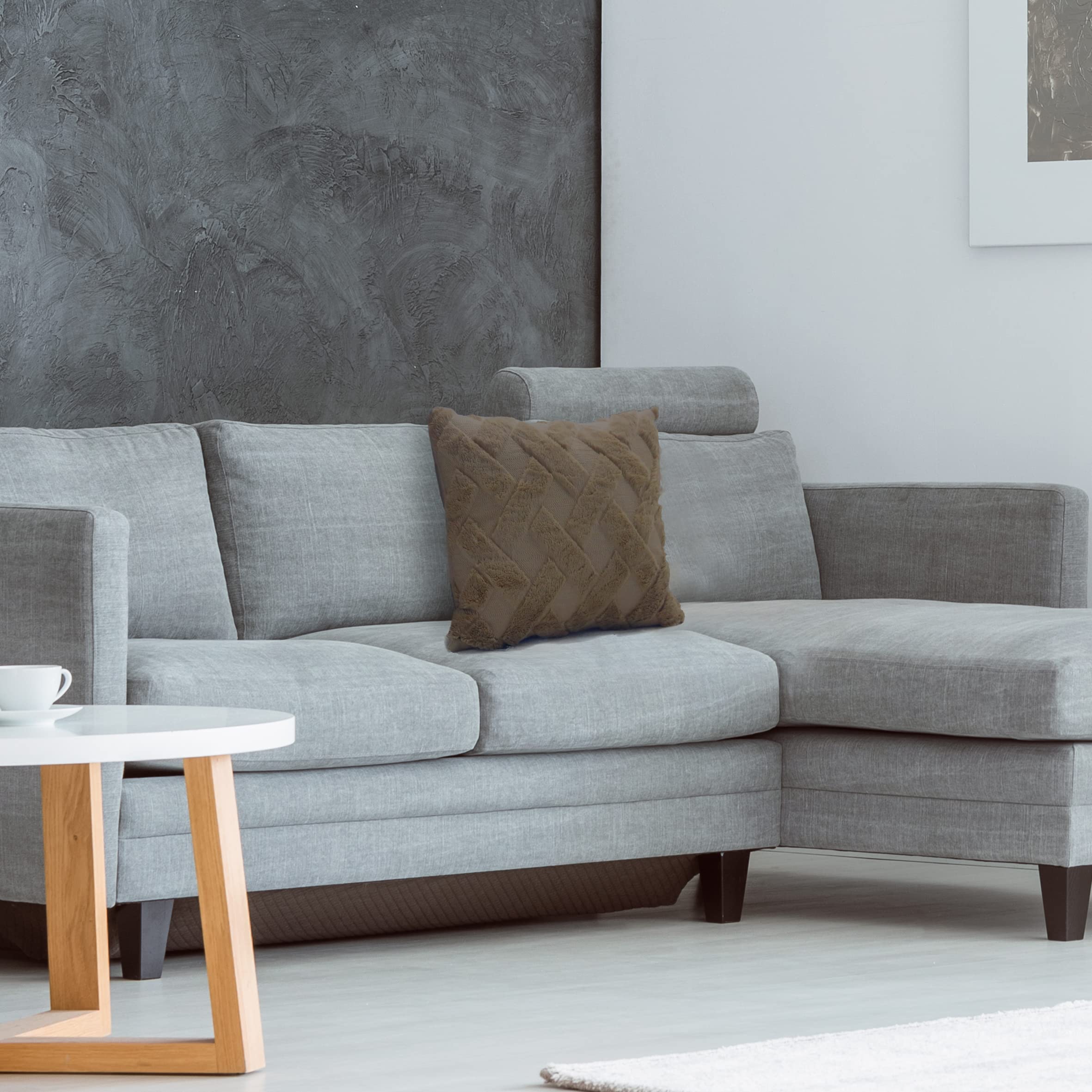 Oreiller taupe 43x43 idéal pour vos moments de détente salon