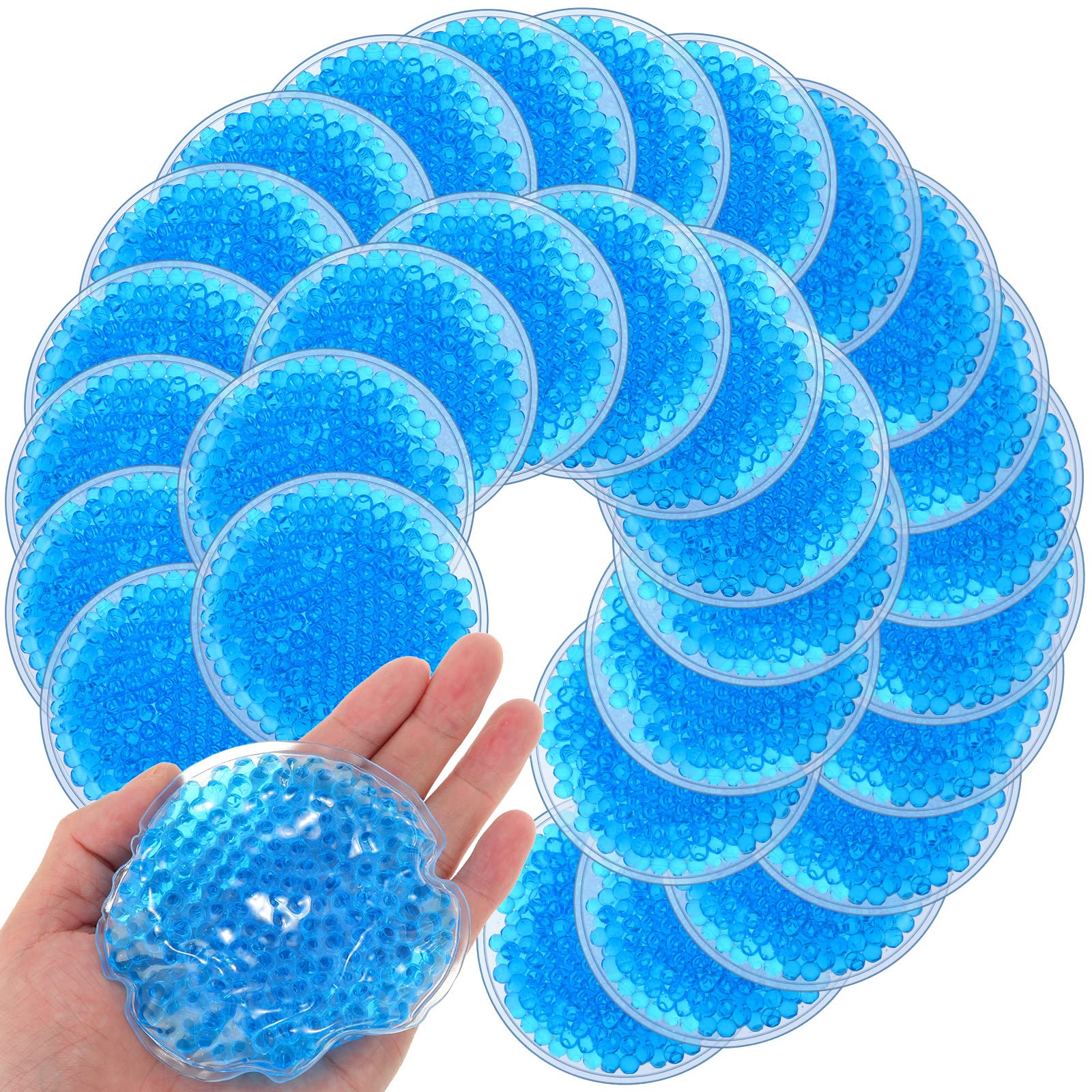 Woanger 30 Pieces Boo Boo Ice Pack Reusable Cold Packs Round Small Ice Packs for Bump Wisdom Teeth Breastfeeding Tired Eyes Dark Circles Face Pain