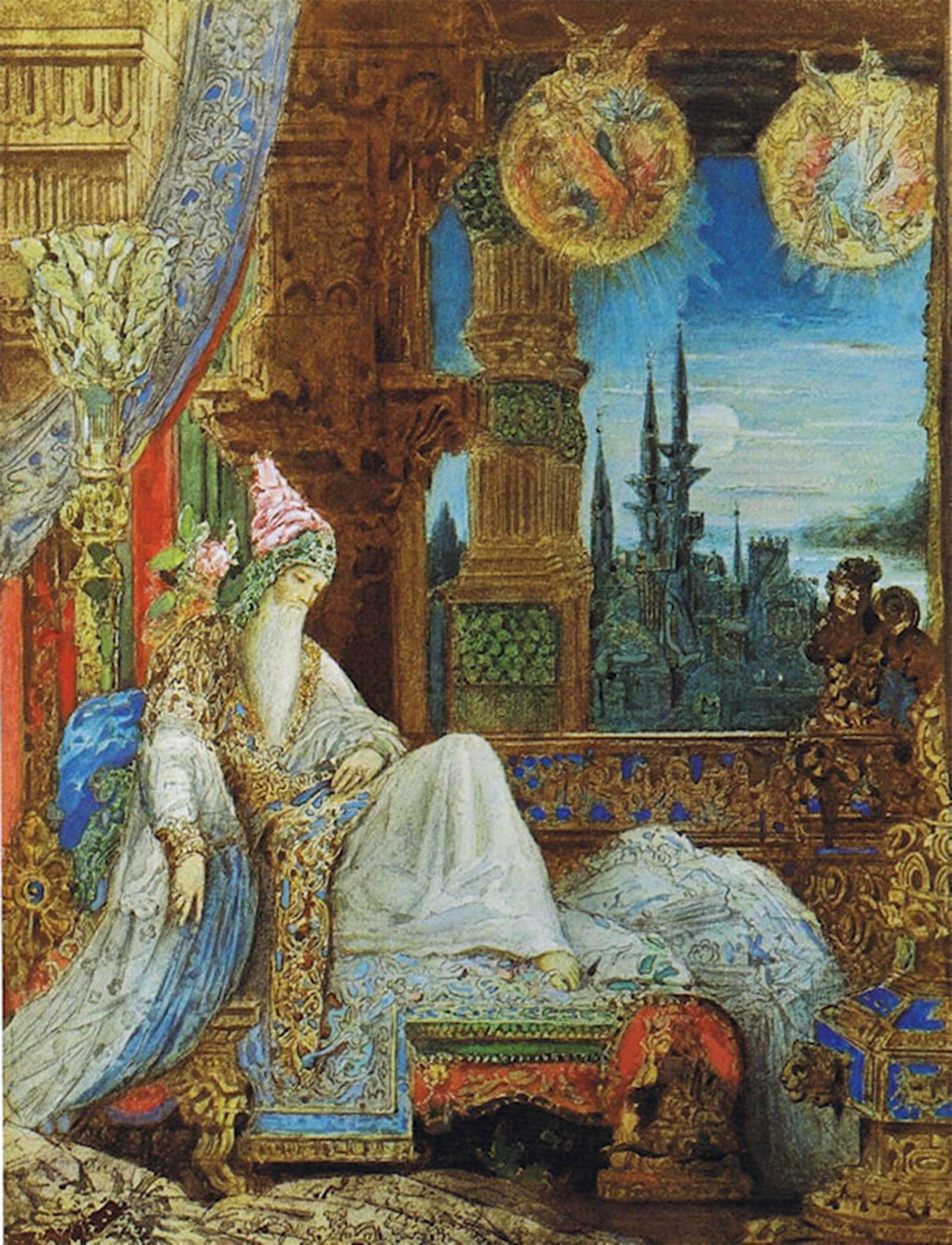 SERENDIPITP Retro Picture Poster Wall Art Pictures Painting the Dream Haunting the Mogul by Gustave Moreau Wall Art Canvas Print for Wall Decor 60x90cm