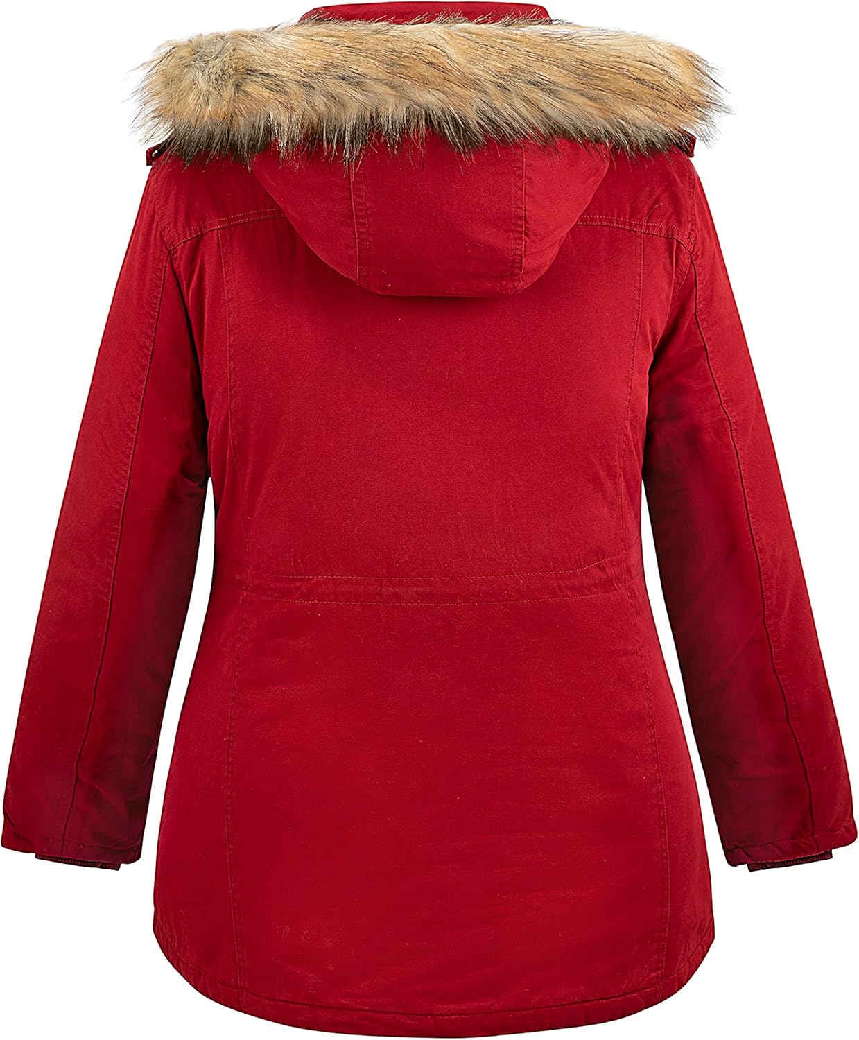 Soularge Women's Winter Plus Size Sherpa Lined Jacket with Detachable Hood - Image 3