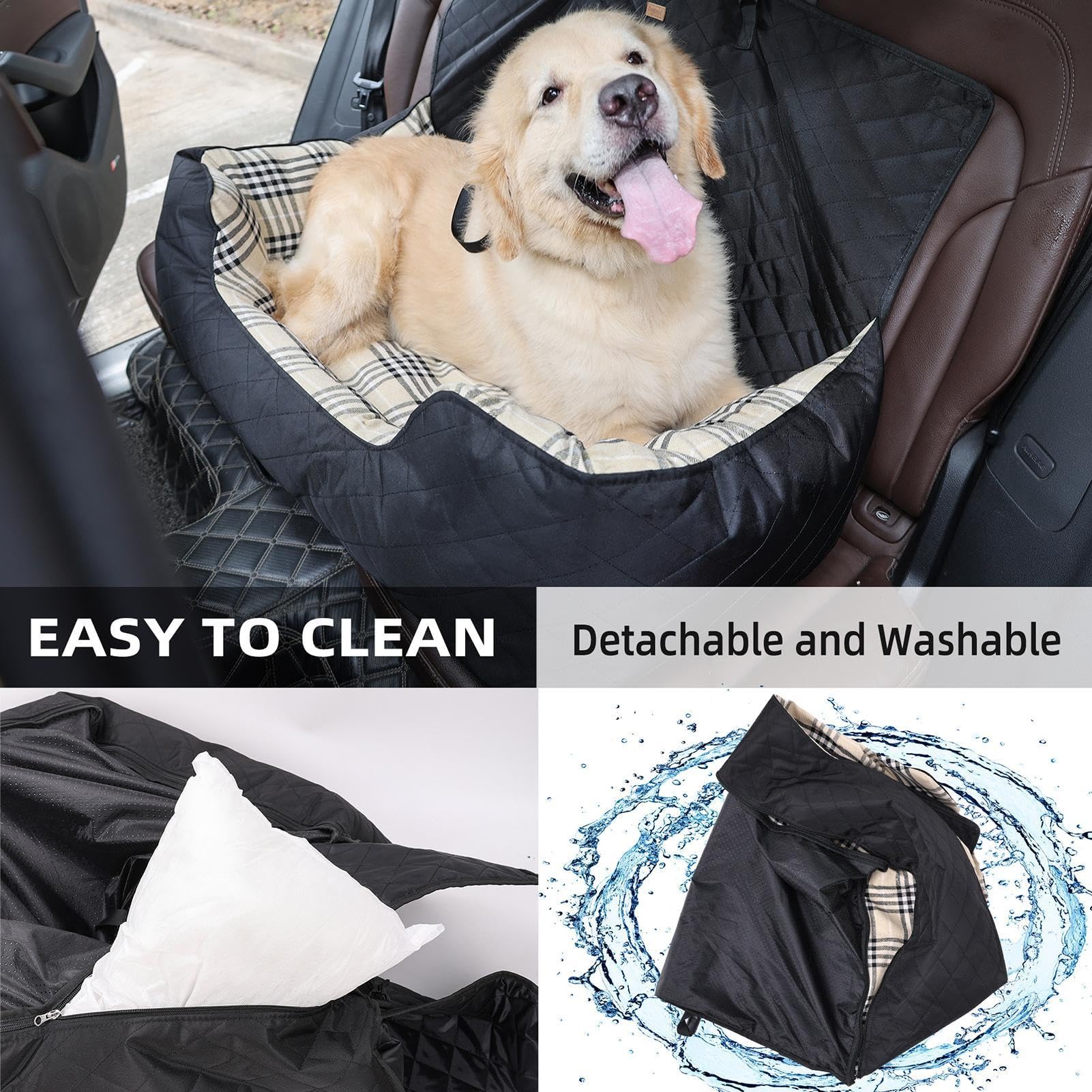 Asiento elevador para mascotas, cama de coche de viaje, multifuncional | para mascotas, cama transportadora de viaje para mascotas, protector de asiento de coche para perro, accesorio de viaje para