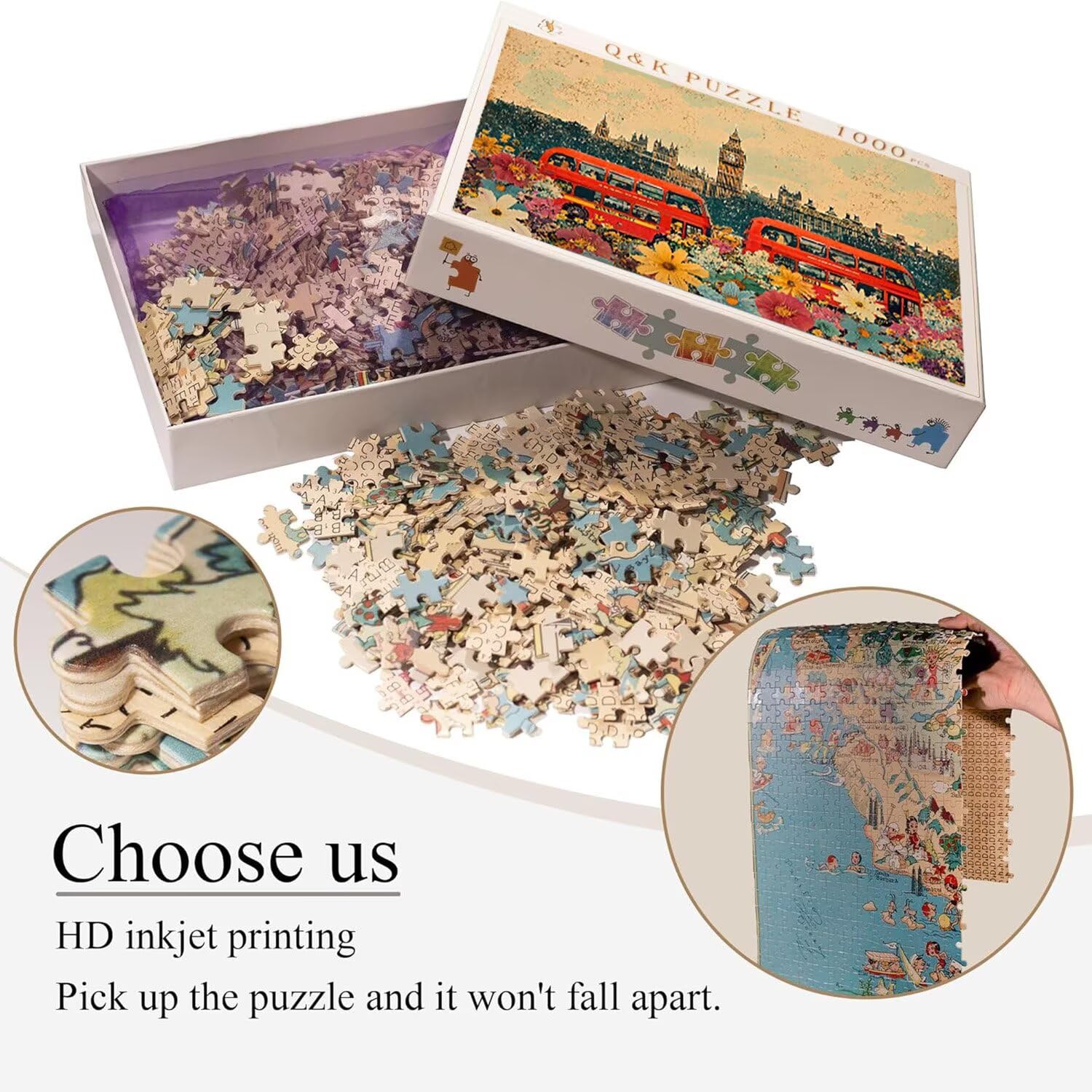 Puzzle in Legno per Adulti 5000 Pezzi | Vista di Londra| Giocattoli Educativi | Puzzle Adulti E Famiglie Decor | Dimensione Di 156x105cm | Regalo Adultis | Regali Natale (Formato: 62.4x42in) o-464