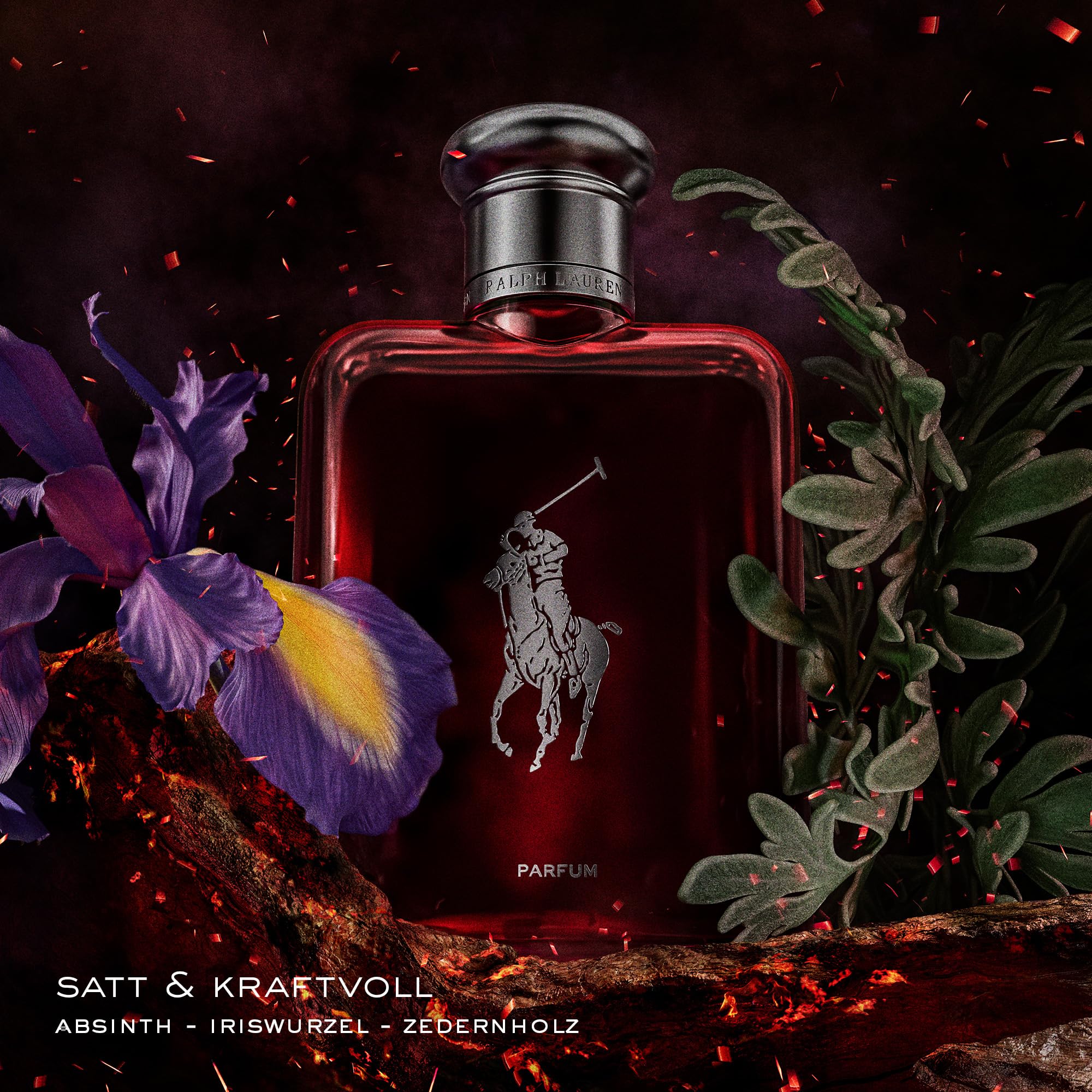 Ralph Lauren Polo Red Parfum für Herren, würzig-sinnlicher Duft mit Absinth, Blutorange & Zedernholz, für selbstbewusste Männer, 125 ml