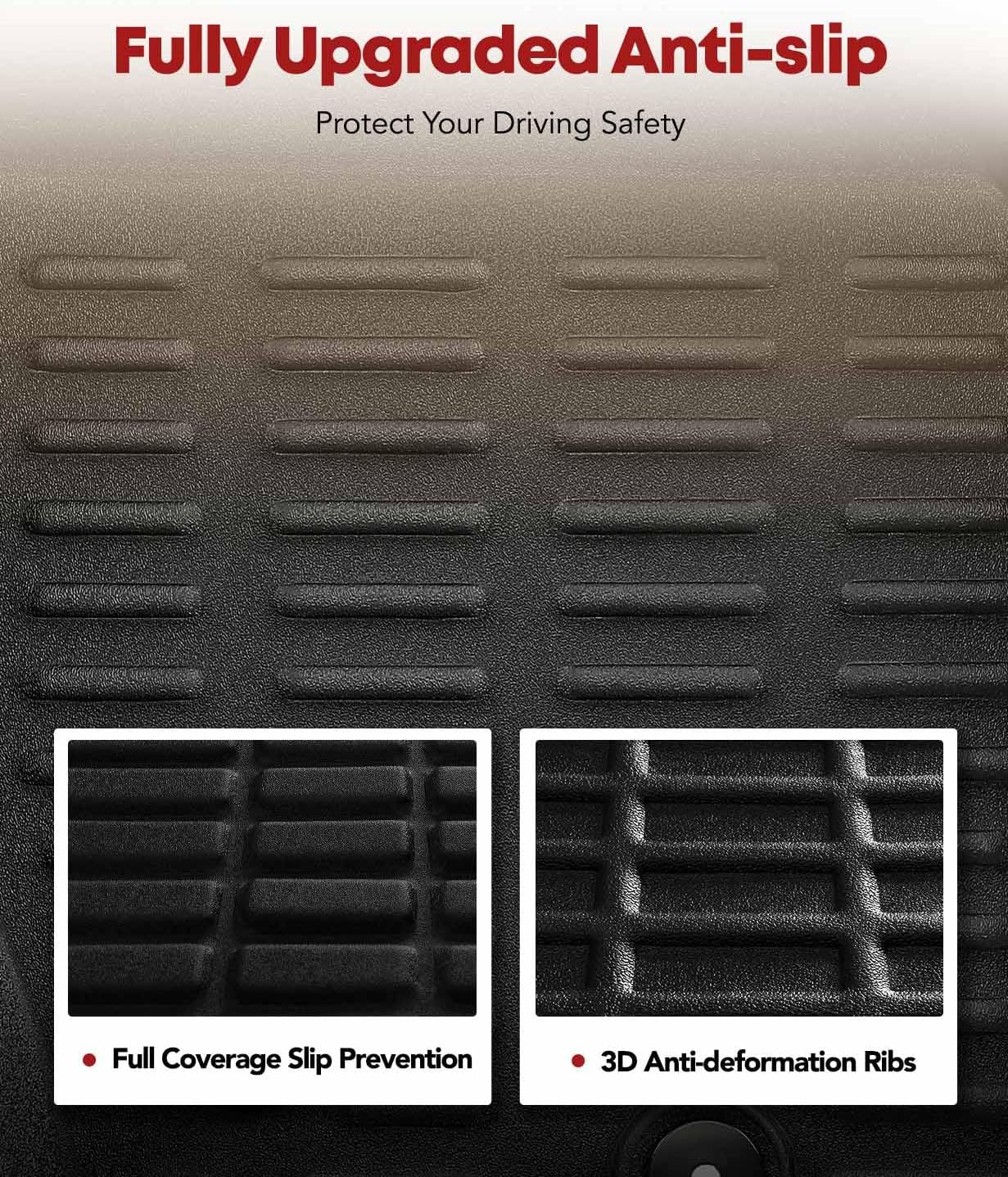 YHTAUTO Floor Mats Compatible with 2014-2021 Mazda 6, TPE Floor Liners All-Weather Protection Custom Fit, 1st & 2nd Row, Set of 3 - Image 4