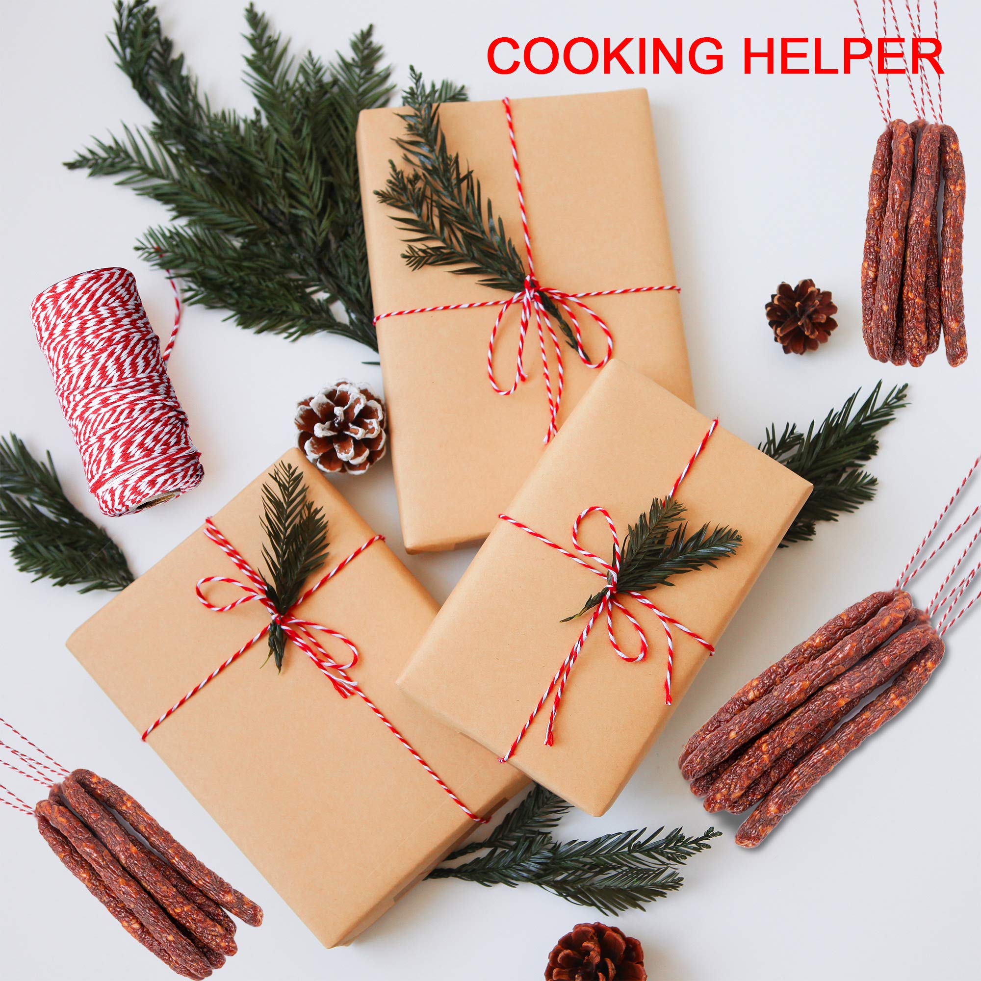 Fil Noel Papier Cuisson 200m Ficelle Coton Noël Rouge Et Vert | 2mm | Pour Emballage Cadeaux Et DIY | Bobine | G2PLUS Décoration Artisanat Noël Ficelle Cadeau