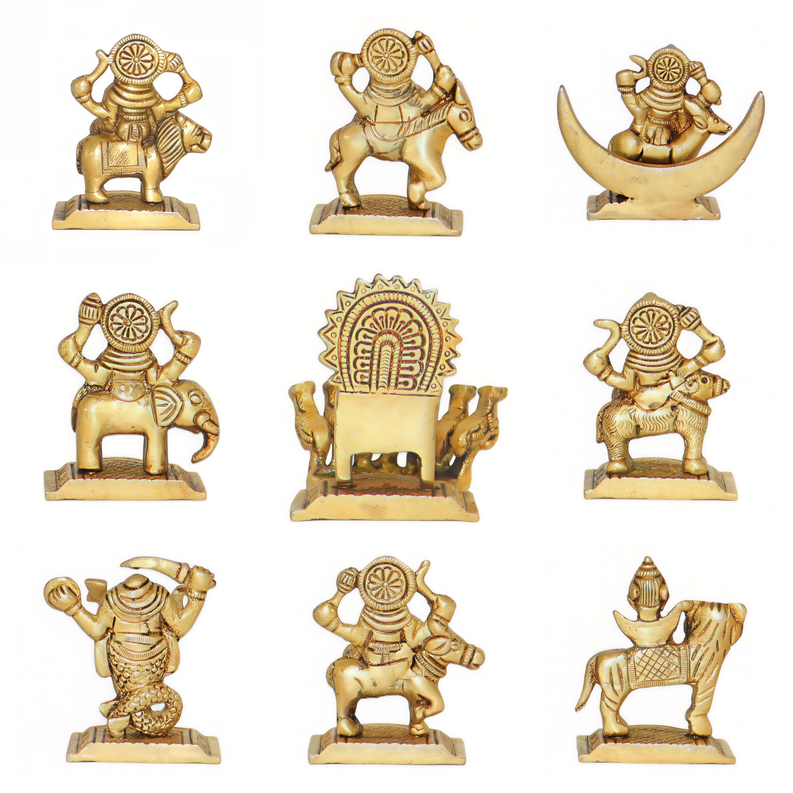 Buy ARKAM Brass Navgraha Murti/ 9 Planets Statue/Navgrah Idol