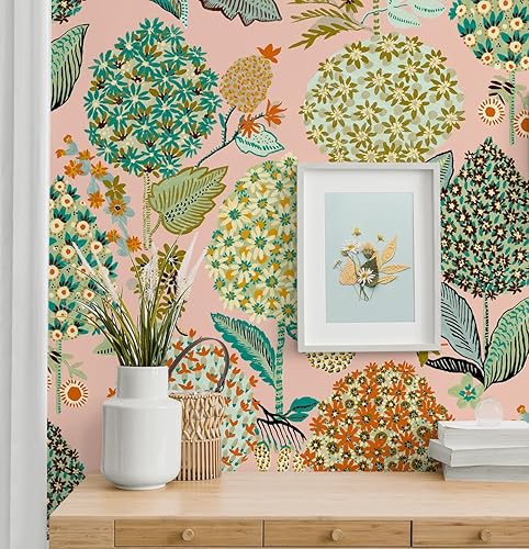 Miniatura 5 de NextWall Blooming Bulbs - Papel tapiz floral para despegar y pegar (rosa posy)