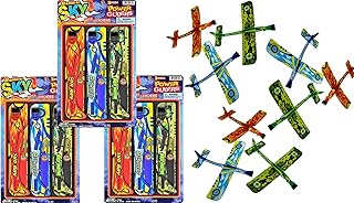 JA-RU Flying Plane Gliders w/Launcher (3 Pack, 9 Planes) Foam Glider Airplanes for Kids, Boys Toys. Outdoor Games. Party Favors Birthday Gift Goodie Bag Stuffers. 2341-3p