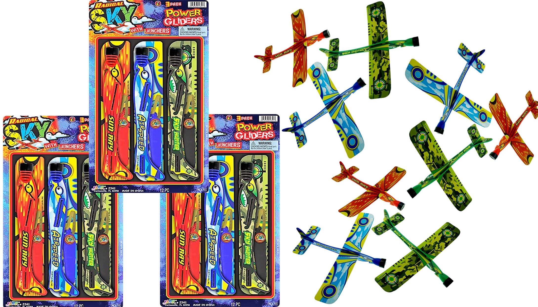 Amazon.com: JA-RU Flying Glider Planes for Kids w/Rubber Band