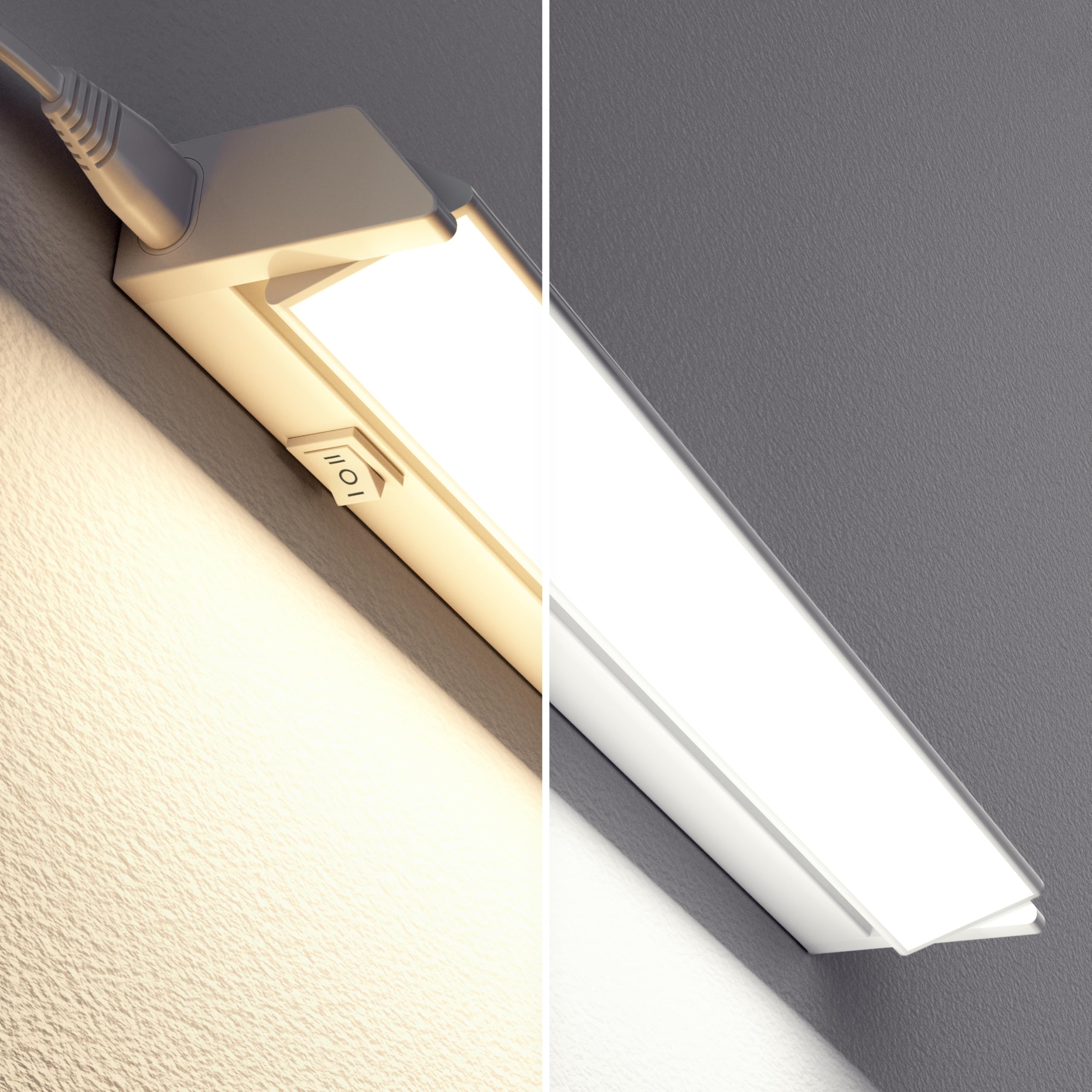 ledscom.de LED Unterbauleuchte LIWO 35cm, schwenkbar, je 470lm, warmweiß/weiß, 3er Set