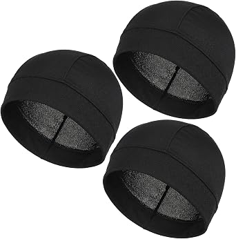 3Pcs Cooling Skull Caps for Men Women, Breathable Mesh Helmet Liner Sweat Caps, Summer Beanie Skull Cap Beanie for Men Women Cycling Running Gym Outdoor Sports Quick Drying Black