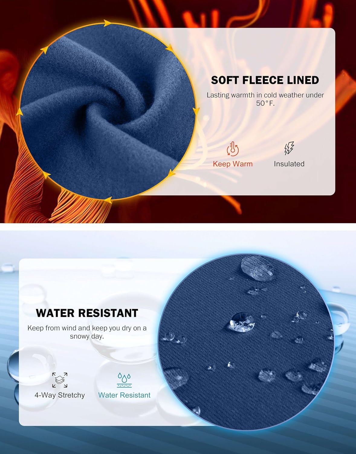 SANTINY Fleece Lined Flare Leggings Women 28.5/30.5/32 Water Resistant Winter Bell Bottom Hiking Yoga Pants with Pockets - Image 3