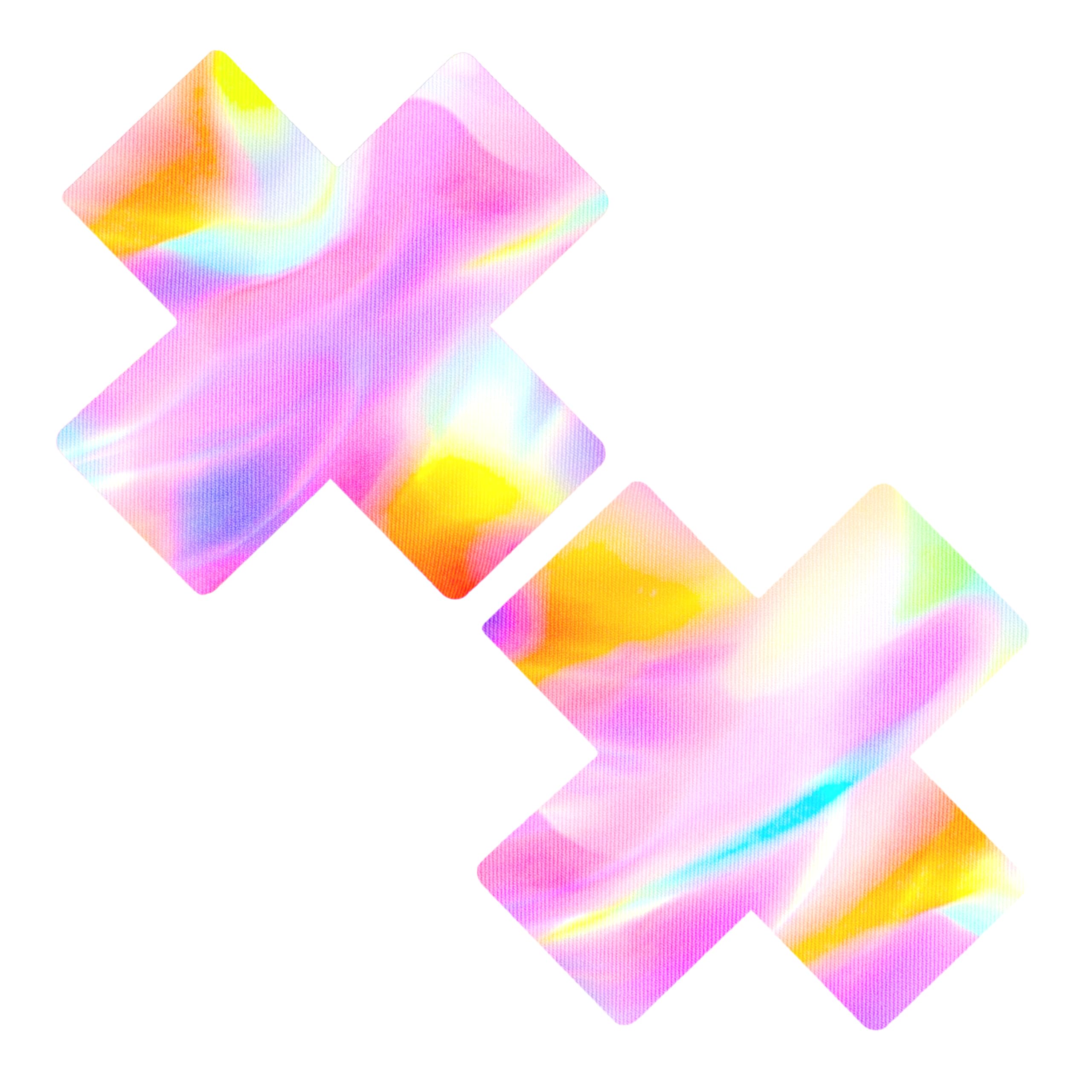 Neva Nude Iridescent Crystal Beamz Nipztix Pasties Nipple Covers for Festivals, Raves, Lingerie and More, Made in USA