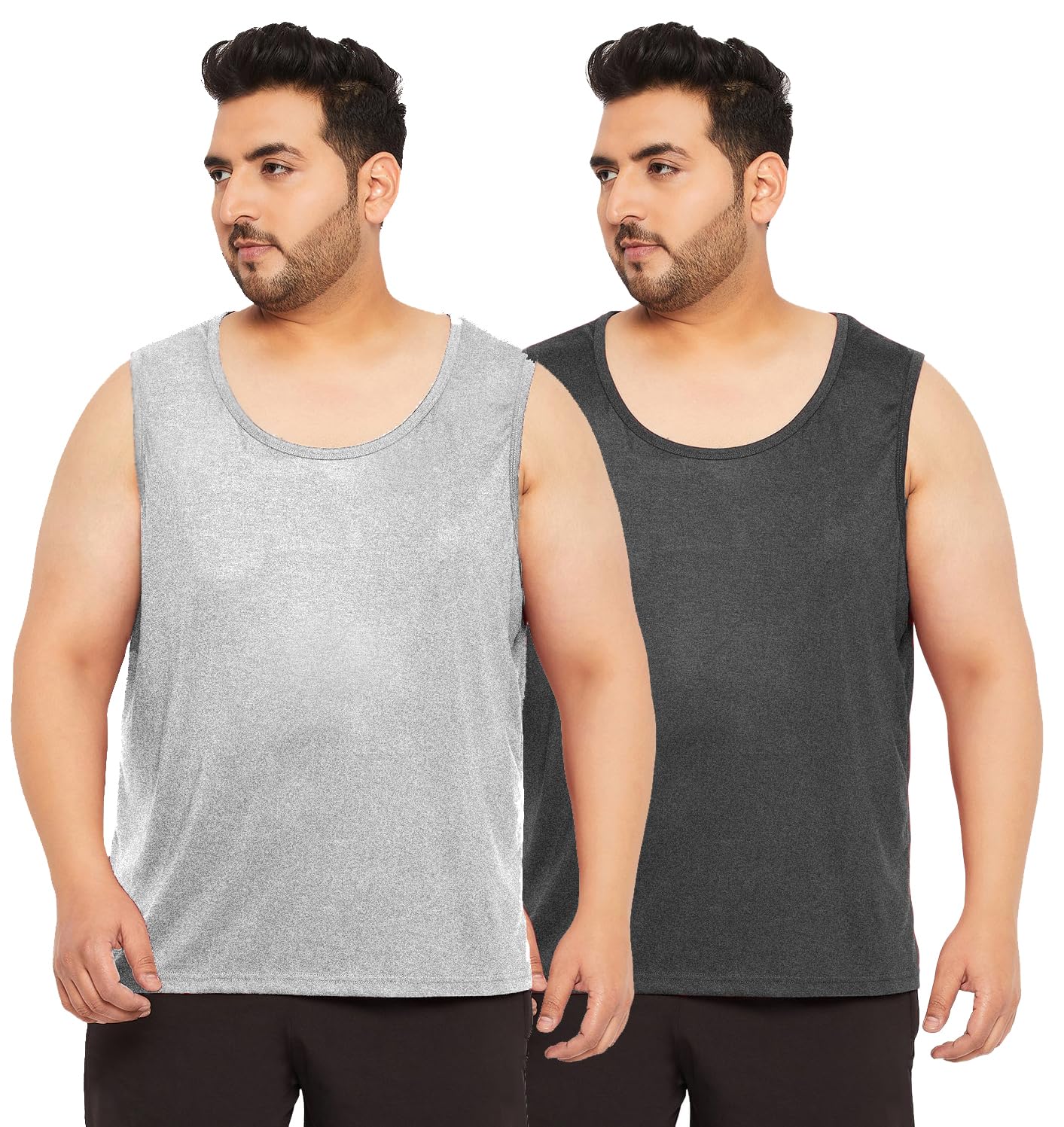 West Gate Clothing Cotton Solid Plus Size Vest for Men | Round Neck, Regular Fit, Sleeveless | Men's Tank Top | 3XL, 4XL, 5XL | Perfect for Workouts Gym, Vacations | Combo Pack of 2-picture-30