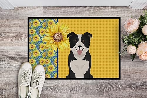 Miniatura 2 de Caroline's Treasures WDK5329JMAT - Tapete de verano para interiores o exteriores, diseño de girasoles en blanco y negro, para interiores o