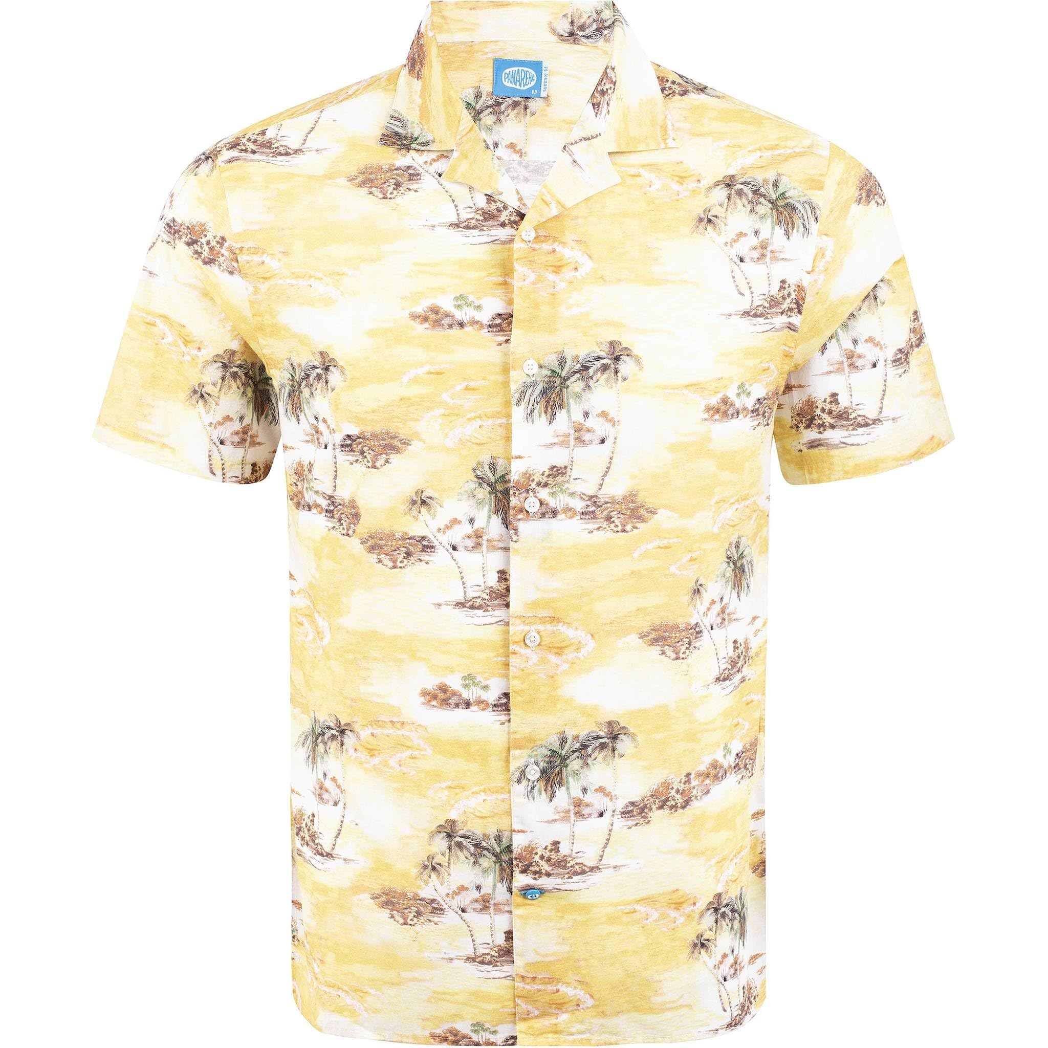 Panareha Camicia Hawaiana Aloha Uomo KALAPAKI Giallo (L)