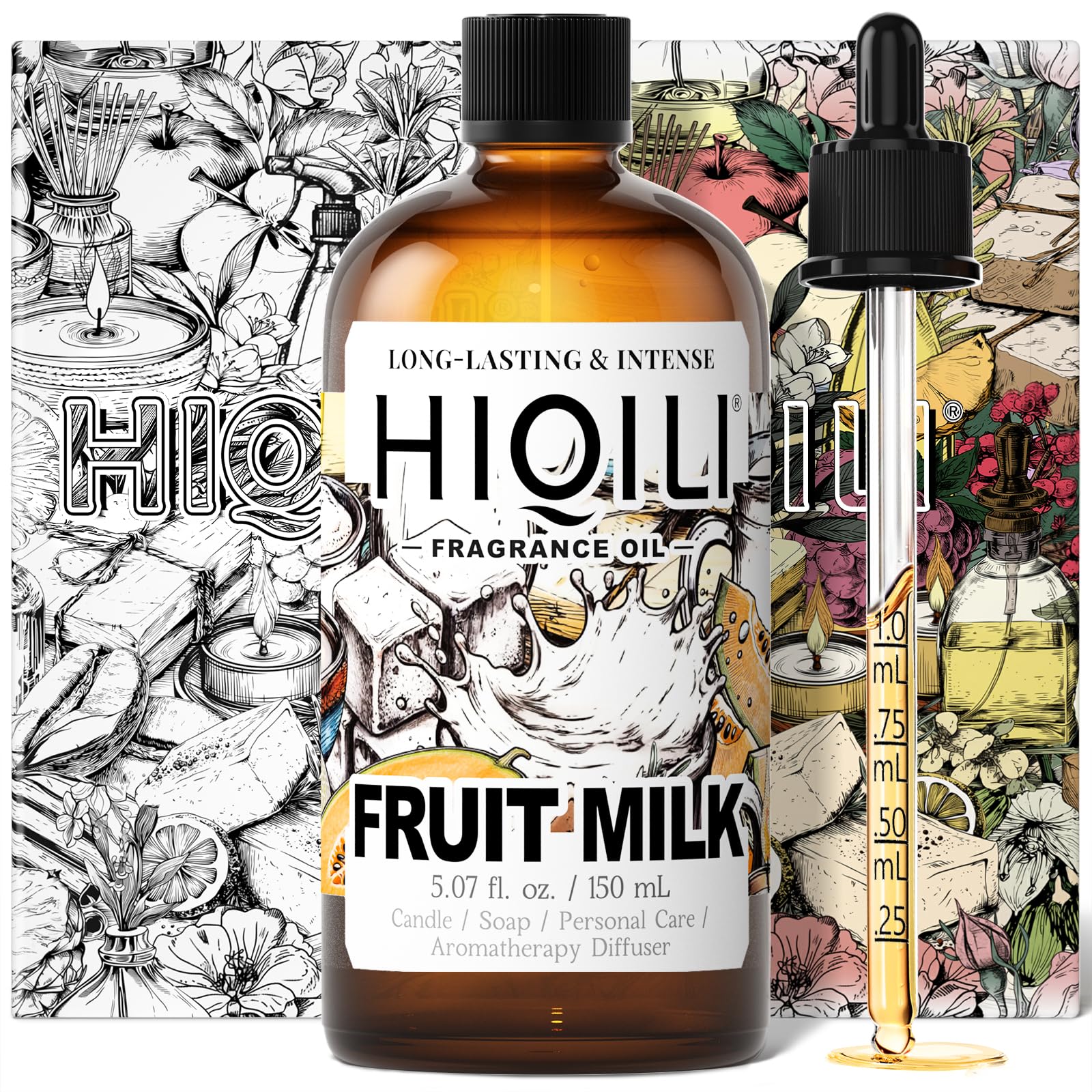 HIQILI Fruit Milk Fragrance Oil for Soap Making &amp; Body Product - 5.07 Fl Oz
