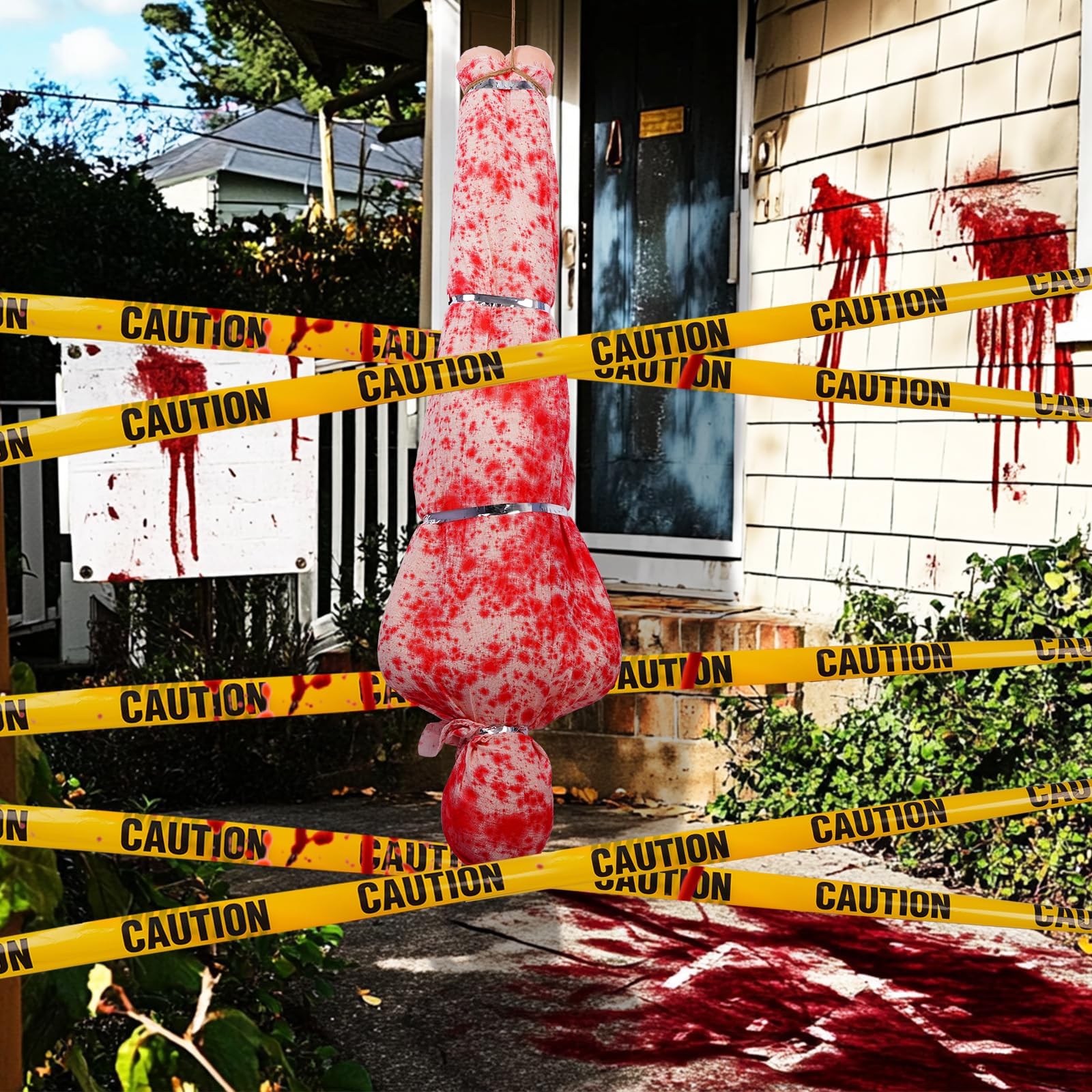 Amazon.com: Halloween Decorations Outdoor Props with Caution Tape ...