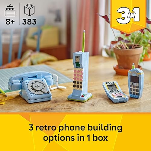 Miniatura 2 de LEGO Creator 31174 - Teléfono retro 3 en 1 para niños, decoración del hogar para dormitorio o habitación de los niños, juguete de construcción y