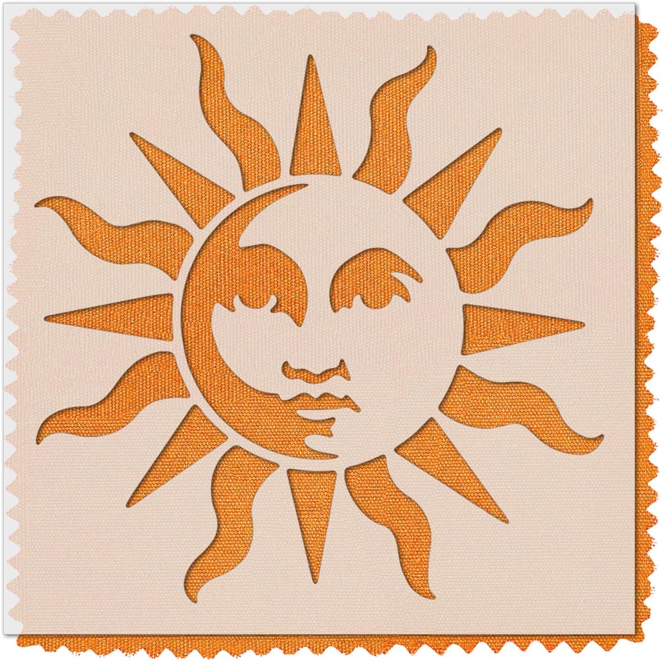 Stencil Stop Sun with Face Stencil - Reusable for DIY Projects, Painting, Drawing, Crafts - 14 Mil Mylar Plastic (18 x 18 inches)