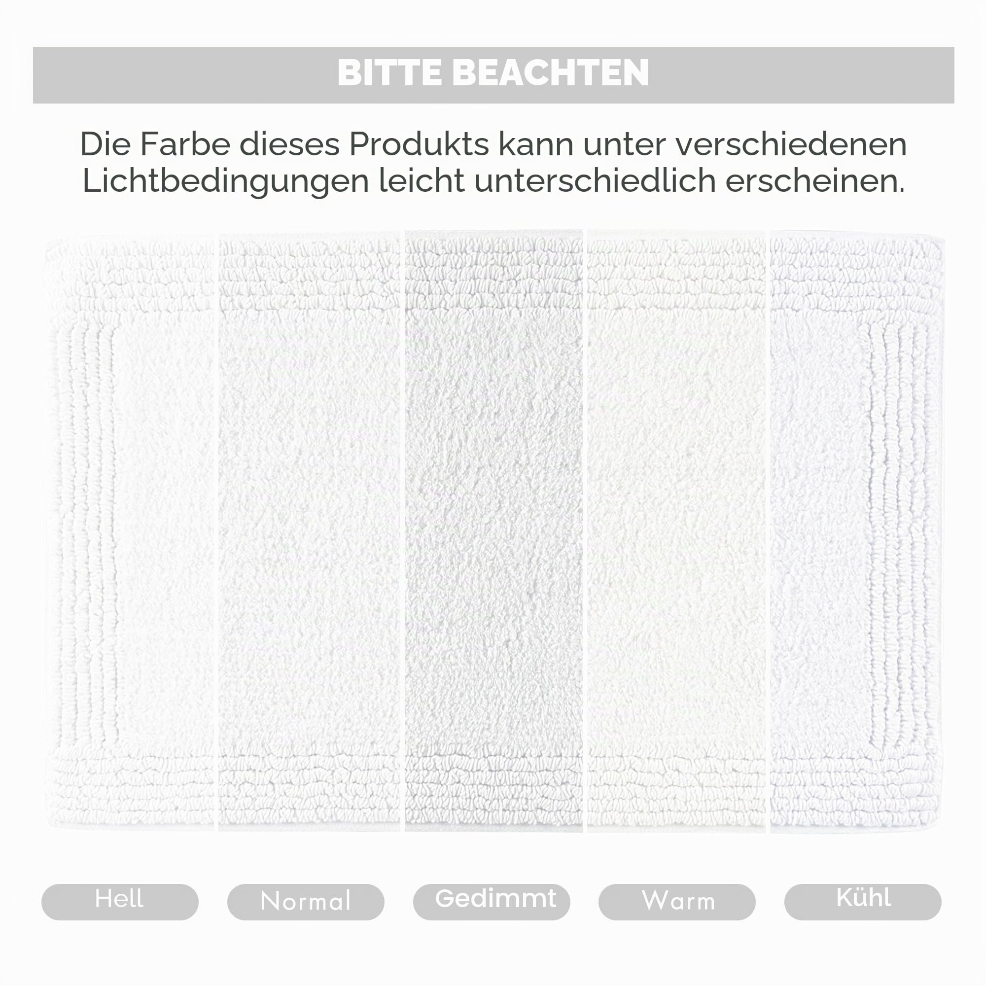 Madison Park Splendor wendbarer Badezimmerteppich, 100% Baumwolle, getuftet, 3000 g/m², Hotelqualität, luxuriöser Plüsch, mittelflorig, saugfähig, schnell trocknend, Duschraum-Dekor, 53 x 86 cm, Weiß