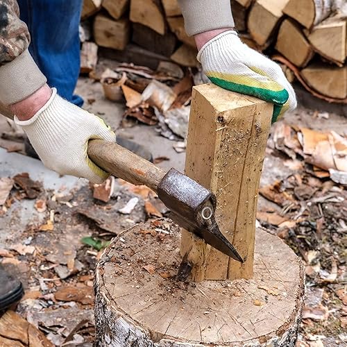 Miniatura 2 de Kuuleyn Mango de hacha, cuñas de mango redondo, 20 cuñas de mango redondo de seguridad, mango de martillo de acero, juego de cuña para hacha, garra,
