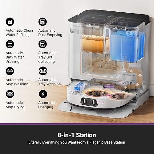 Miniatura 2 de Eureka J15 Pro Ultra Robot Aspirador y trapeador con base de vaciado automático, succión de 16,200 Pa, mopa de diseño de brazo flexible, trapeador