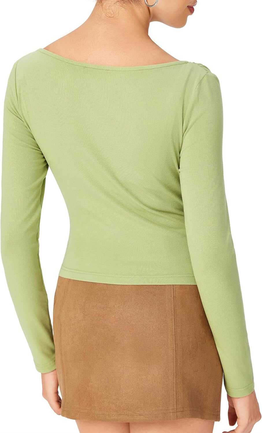 CIDER Womens Long Sleeve Tops Boat Neck Ruched Tops Slim Fit Casual Basic Fall Fashion Outfits - Image 5