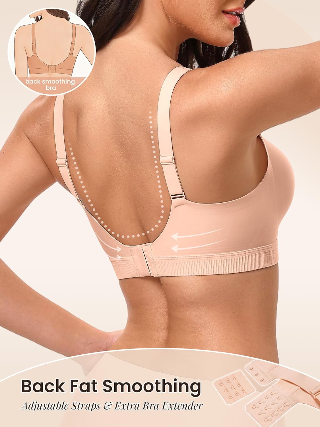 Avidlove Bras for Women V Neck Wireless Comfortable Bra Supportive No Underwire Bras Tshirt Push Up Bralettes Seamless Bra - Image 3