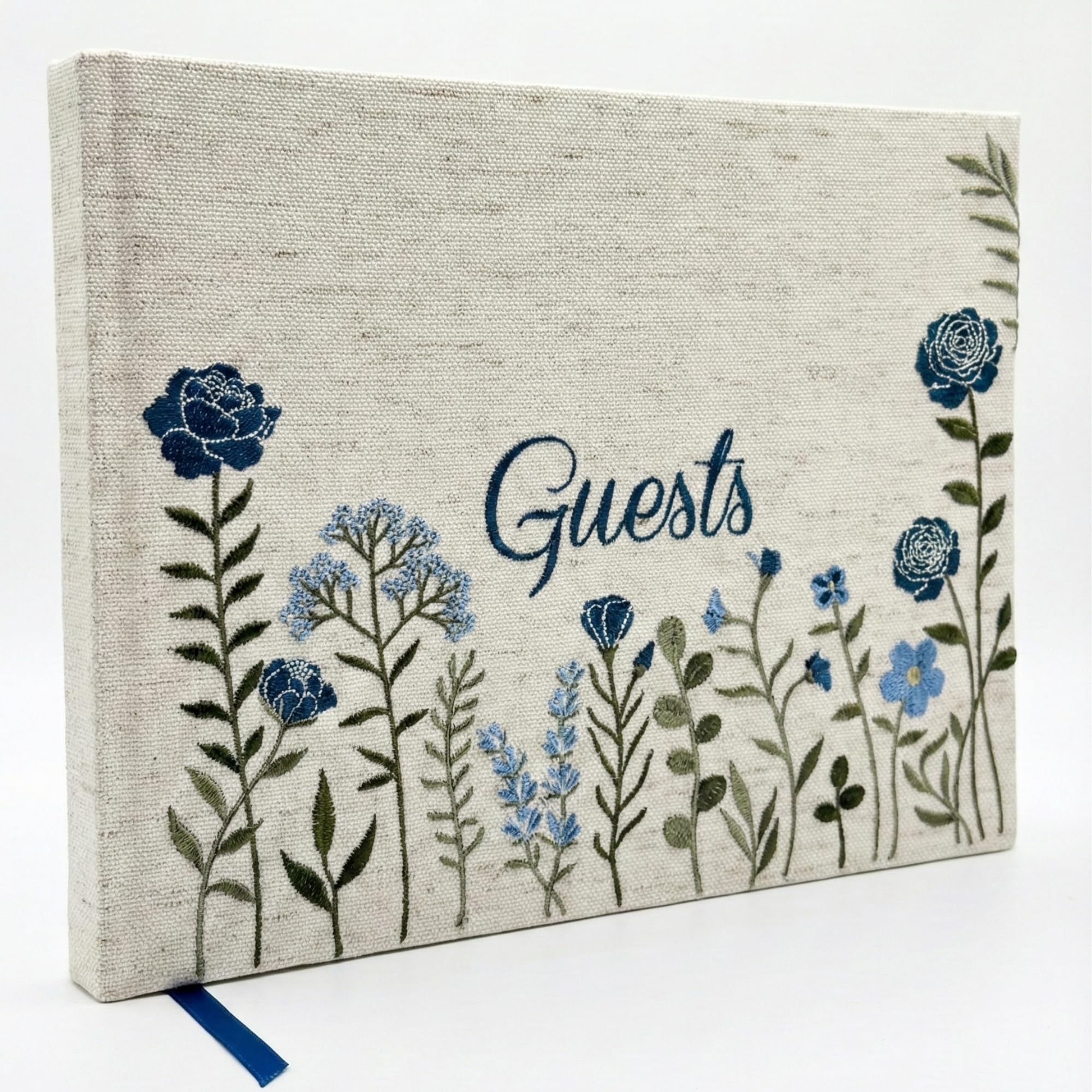 Libro de visitas de boda bordado para atesorar mensajes y fotos de invitados