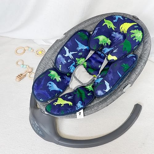 Miniatura 4 de TANOFAR Soporte para la cabeza del asiento de automóvil para bebé, inserto de asiento de automóvil infantil de dinosaurio, 2 en 1 reversible para