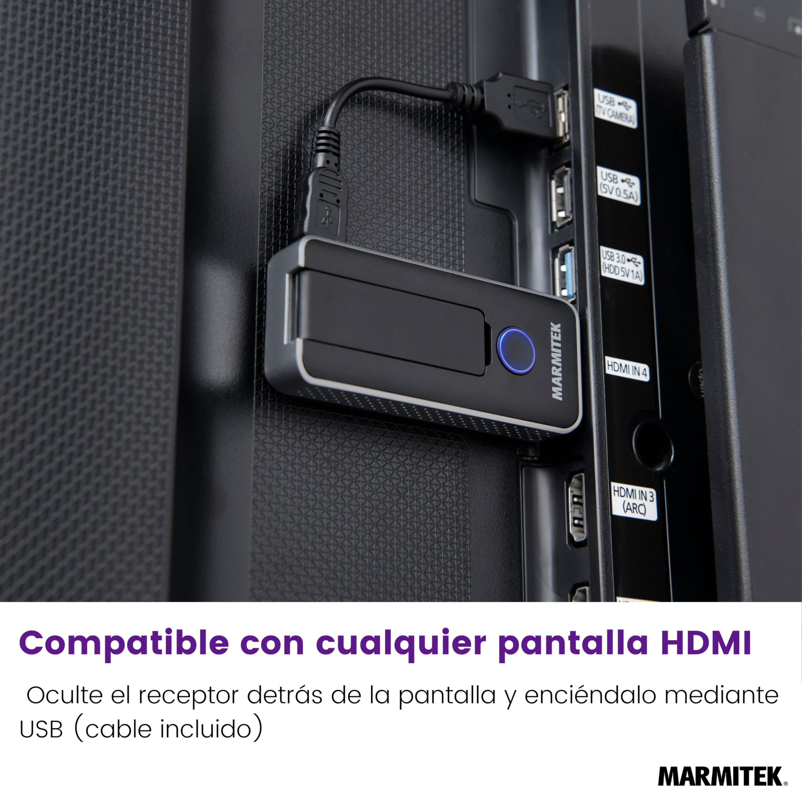 Presentación Inalámbrica HDMI - Marmitek STS2 - Presentación Powerpoint Inalámbrica - Plug and Play sin software - Compatible con Airplay y Miracast - Ampliable hasta 20 presentadores | Emisor HDMI inalámbrico para salas de reuniones con 1080p/60Hz, AirPl