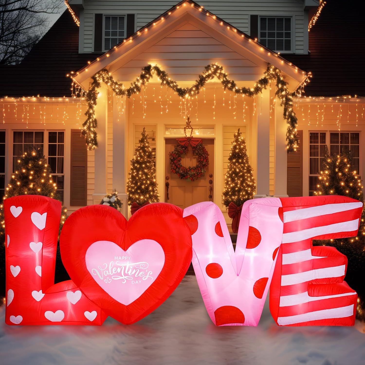 VIHOSE 9 ft Valentines Day Inflatable Outdoor Decorations Love Letters with LED Lights, Blow Up Valentine Romantic Decor for Wedding Propose Anniversary Outside Indoor Yard Party Supplies